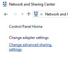 Change advanced sharing settings.
